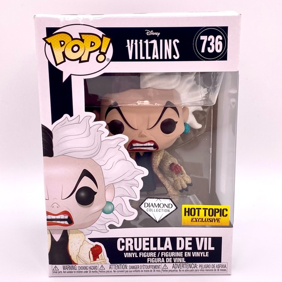 Funko Pop Disney Villains Cruella De Vil 736 Emma Stone Vaulted Figure Exclusive - Picture 1 of 9